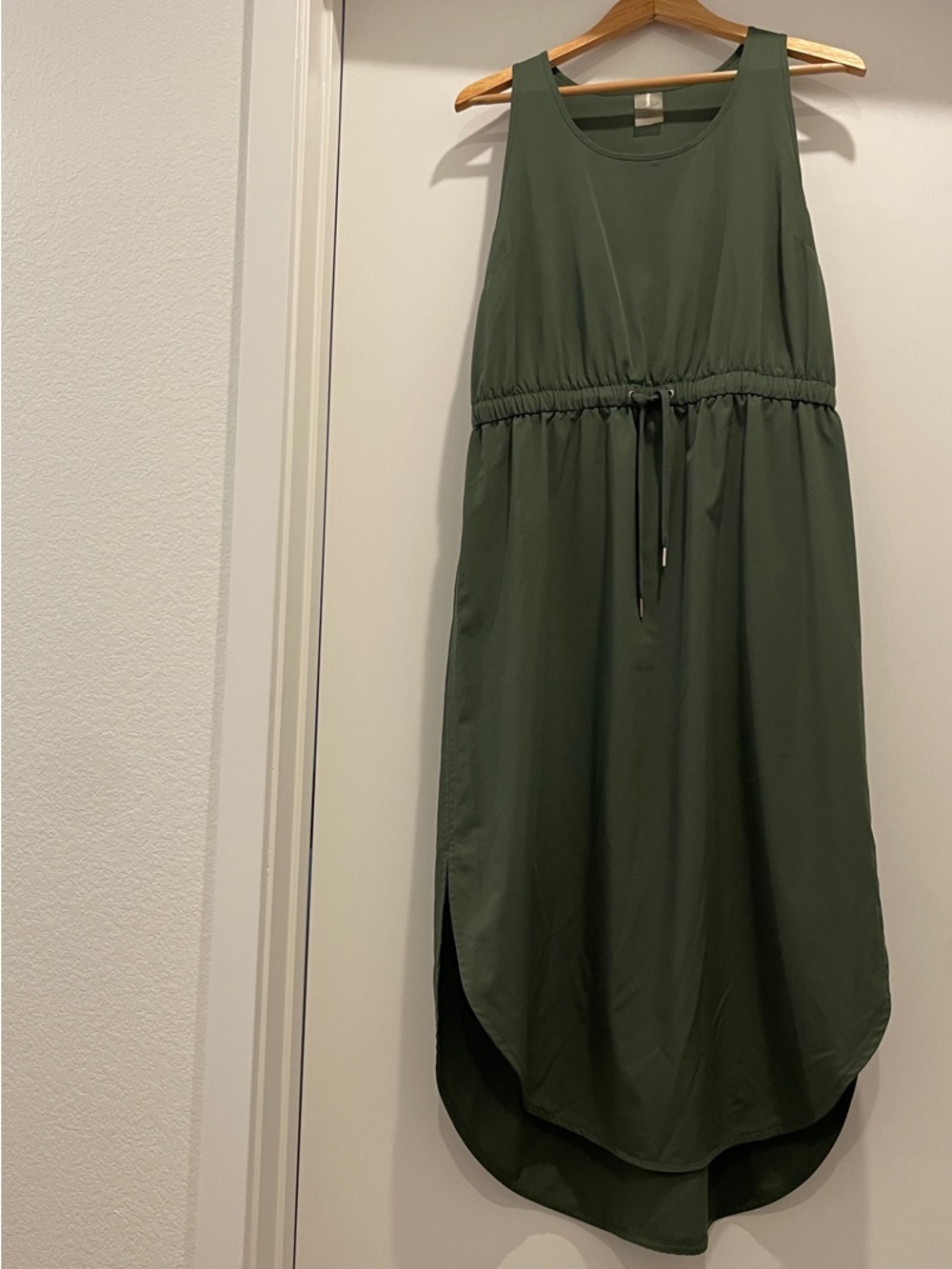 CALIA Midi Racerback Dress in Olive Moss •Size Large
